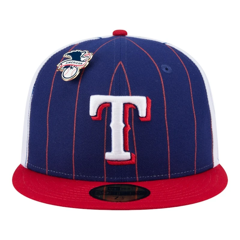 Texas Rangers Pinstripe with League Pin New Era 59FIFTY Fitted Hat