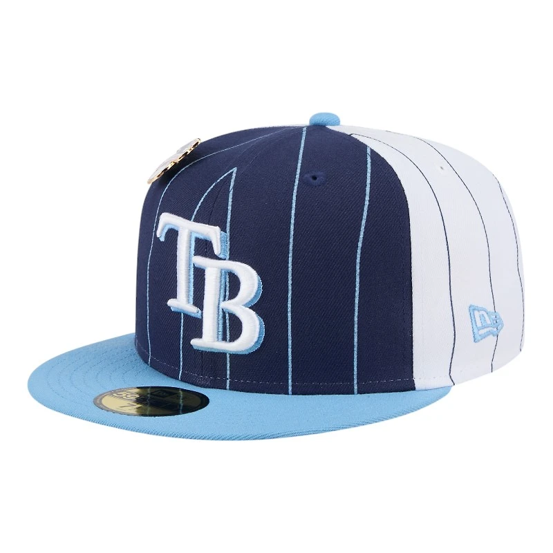 Tampa Bay Rays Pinstripe with League Pin New Era 59FIFTY Fitted Hat