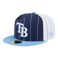 Tampa Bay Rays Pinstripe with League Pin New Era 59FIFTY Fitted Hat