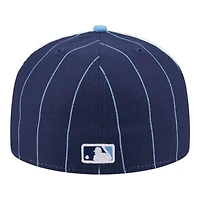 Tampa Bay Rays Pinstripe with League Pin New Era 59FIFTY Fitted Hat