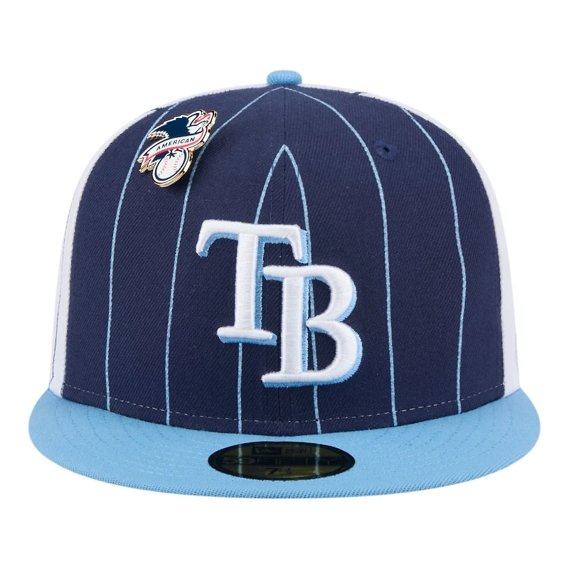 Tampa Bay Rays Pinstripe with League Pin New Era 59FIFTY Fitted Hat