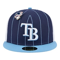 Tampa Bay Rays Pinstripe with League Pin New Era 59FIFTY Fitted Hat