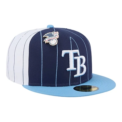 Tampa Bay Rays Pinstripe with League Pin New Era 59FIFTY Fitted Hat