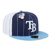 Tampa Bay Rays Pinstripe with League Pin New Era 59FIFTY Fitted Hat