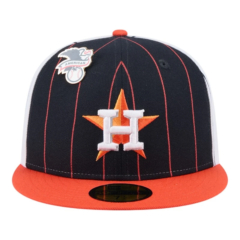 Houston Astros Pinstripe with League Pin New Era 59FIFTY Fitted Hat