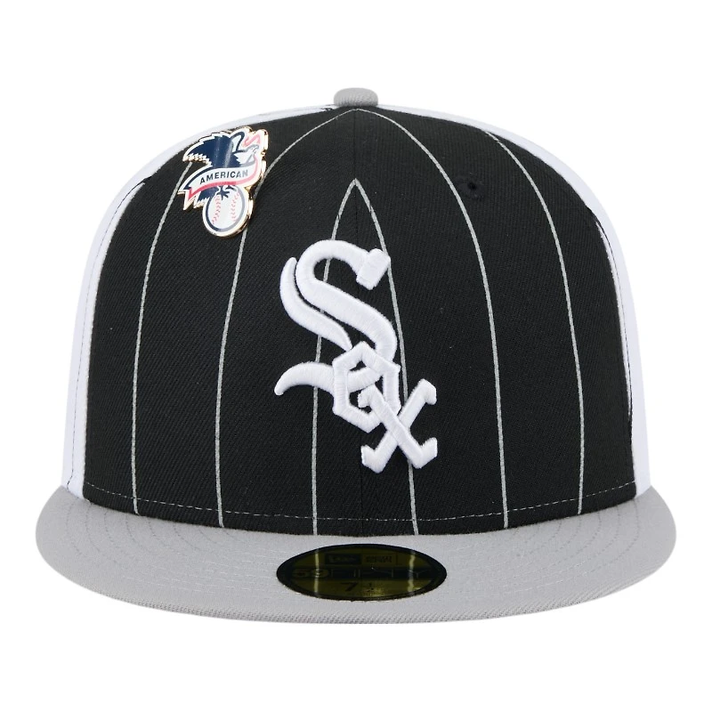 Chicago White Sox Pinstripe with League Pin New Era 59FIFTY Fitted Hat