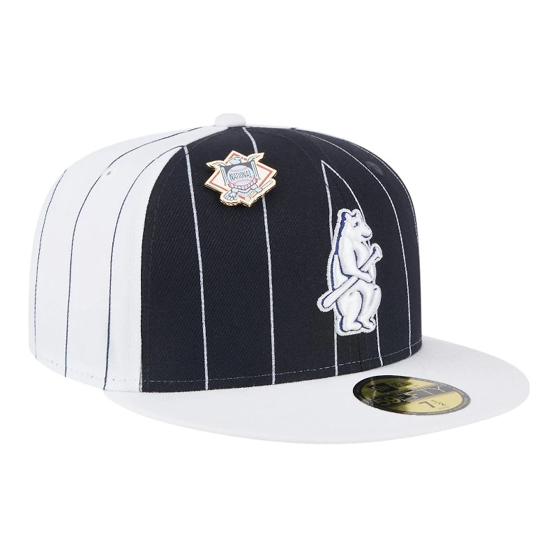 Chicago Cubs Pinstripe with League Pin New Era 59FIFTY Fitted Hat