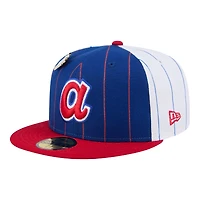 Atlanta Braves Pinstripe with League Pin New Era 59FIFTY Fitted Hat