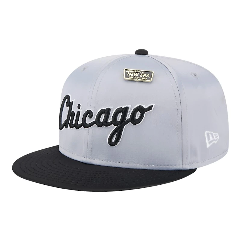 Chicago White Sox Satin Two Tone With New Era Pin 59FIFTY Fitted Hat