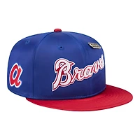 Atlanta Braves Satin Two Tone With New Era Pin 59FIFTY Fitted Hat