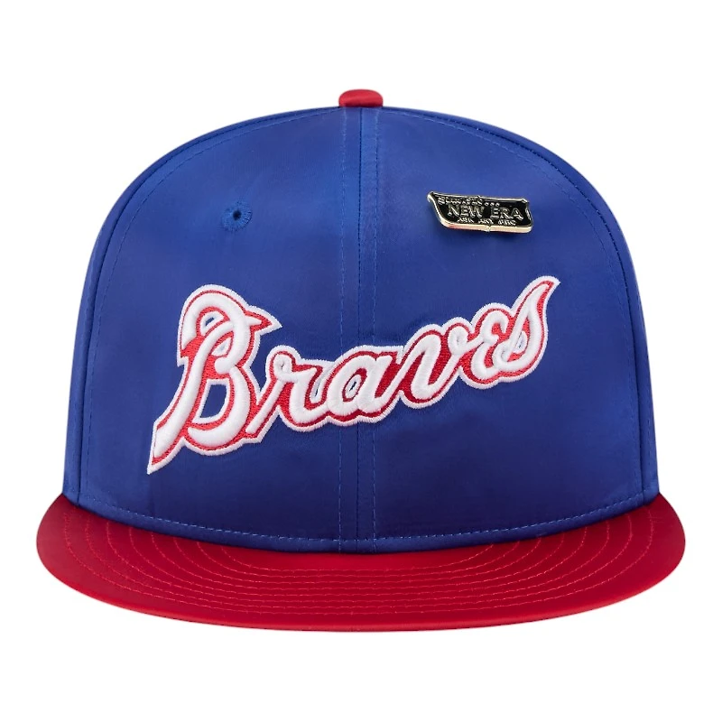 Atlanta Braves Satin Two Tone With New Era Pin 59FIFTY Fitted Hat