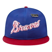 Atlanta Braves Satin Two Tone With New Era Pin 59FIFTY Fitted Hat