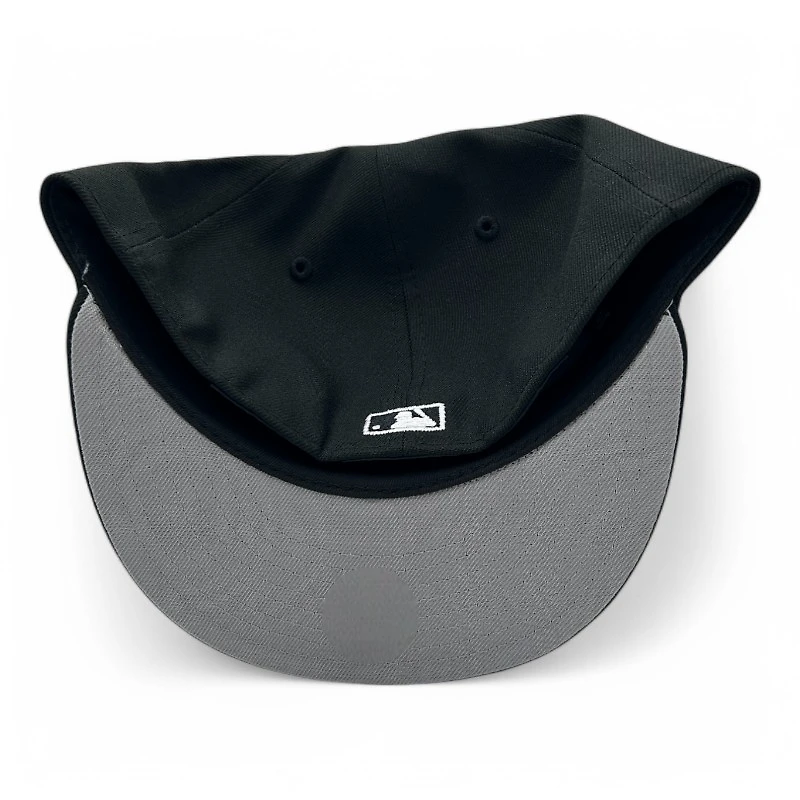 Seattle Mariners Black and White Word Block Gray UV New Era 59FIFTY Fitted Hat