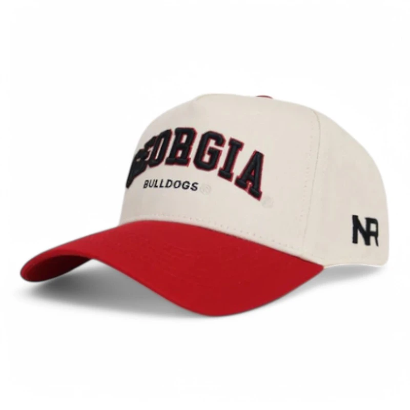Georgia Dawgs Cream and Red Arched No Rivals Snapback Hat