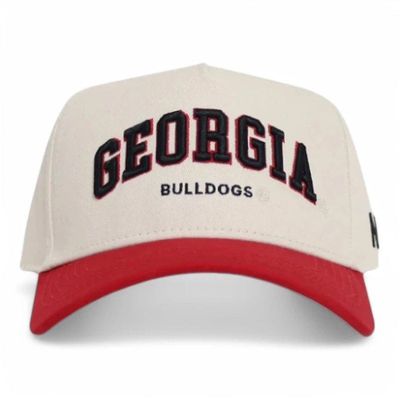 Georgia Dawgs Cream and Red Arched No Rivals Snapback Hat