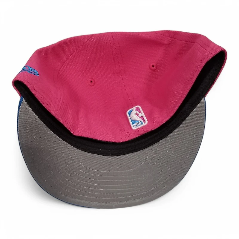 New York Knicks Pink and Cardinal Blue 1946 ASG Patch Gray UV Era 59FIFTY Fitted Hat