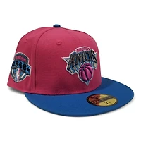 New York Knicks Pink and Cardinal Blue 1946 ASG Patch Gray UV Era 59FIFTY Fitted Hat