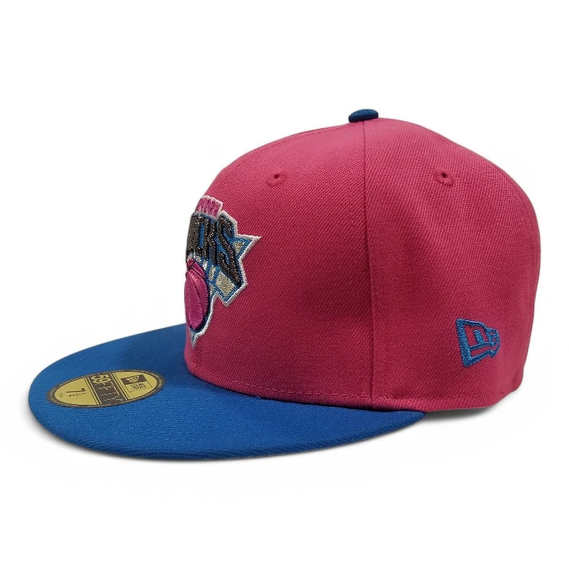 New York Knicks Pink and Cardinal Blue 1946 ASG Patch Gray UV Era 59FIFTY Fitted Hat