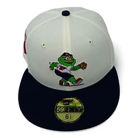 Boston Red Sox Chrome and Navy Mascot Pennant Patch UV New Era 59FIFTY Fitted Hat