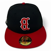 Boston Red Sox Black and 2004 WS Champs Patch Gray UV New Era 59FIFTY Fitted Hat