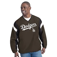 Los Angeles Dodgers Brown G-III Front Script Long Sleeve Pullover Jacket