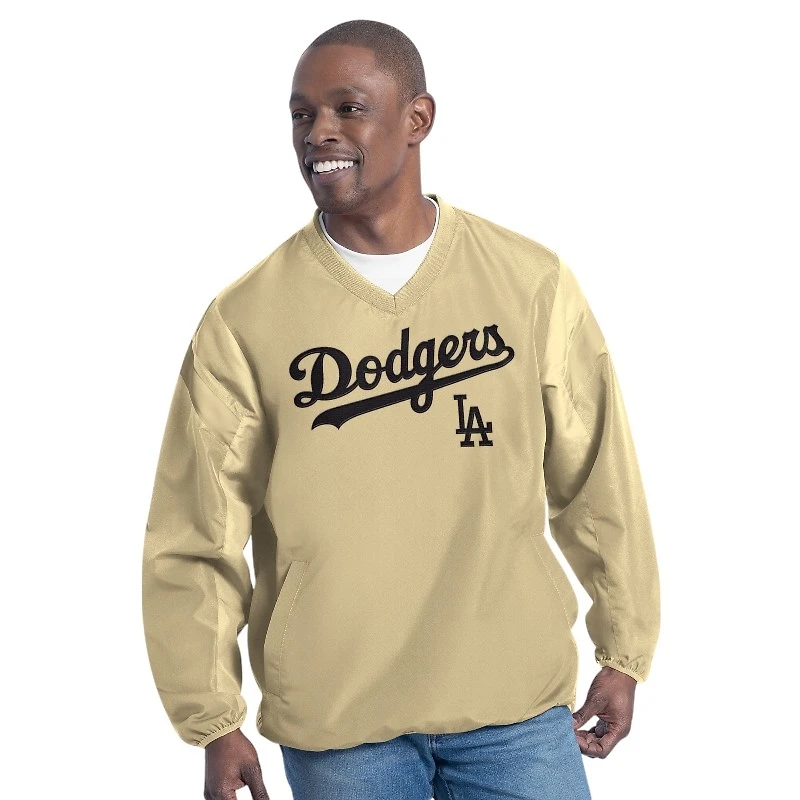Los Angeles Dodgers Khaki G-III Front Script Long Sleeve Pullover Jacket