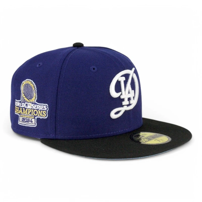 Los Angeles Dodgers Royal and Black City Connect 2024 WS Champions Patch Icy UV New Era 59FIFTY Fitted Hat