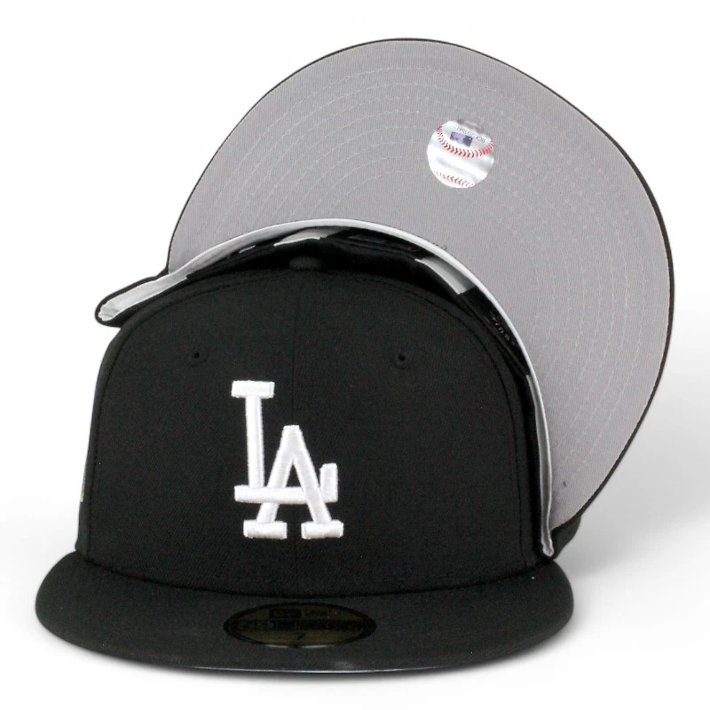 Los Angeles Dodgers Black and White 2024 WS Participant Patch Grey UV New Era 59FIFTY Fitted Hat