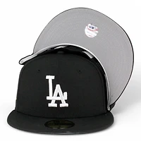 Los Angeles Dodgers Black and White 2024 WS Participant Patch Grey UV New Era 59FIFTY Fitted Hat