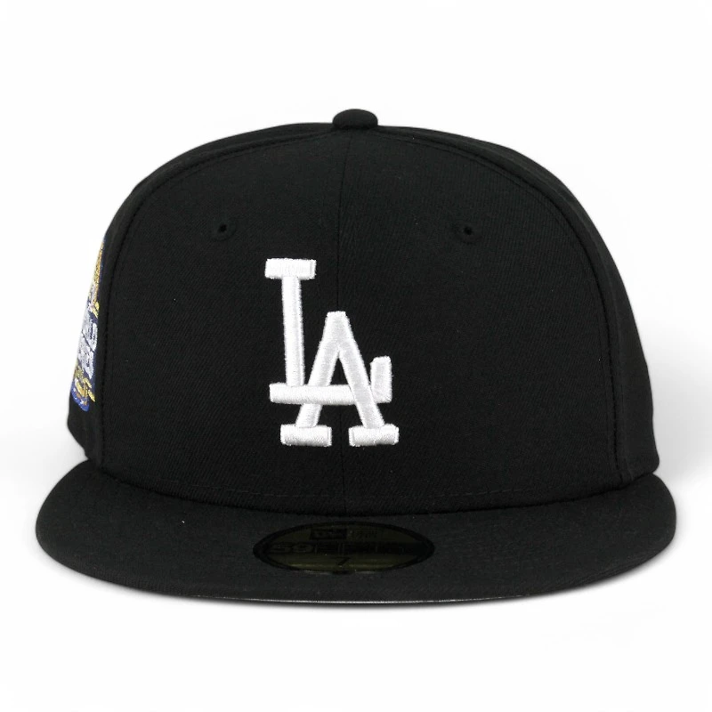 Los Angeles Dodgers Black and White 2024 WS Participant Patch Grey UV New Era 59FIFTY Fitted Hat
