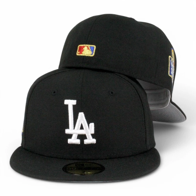 Los Angeles Dodgers Black and White 2024 WS Participant Patch Grey UV New Era 59FIFTY Fitted Hat