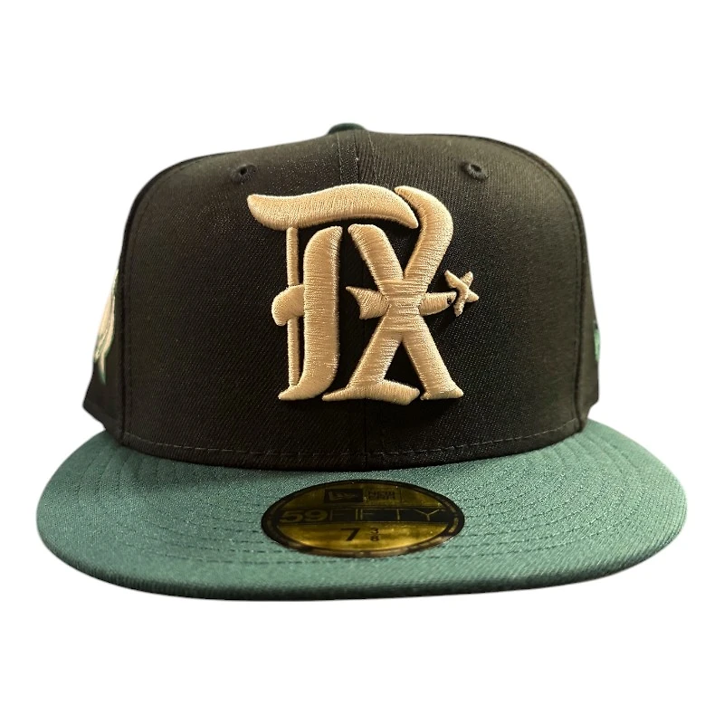 Texas Rangers Black and Green City Connect Spur Patch Gray UV New Era 59FIFTY Fitted Hat