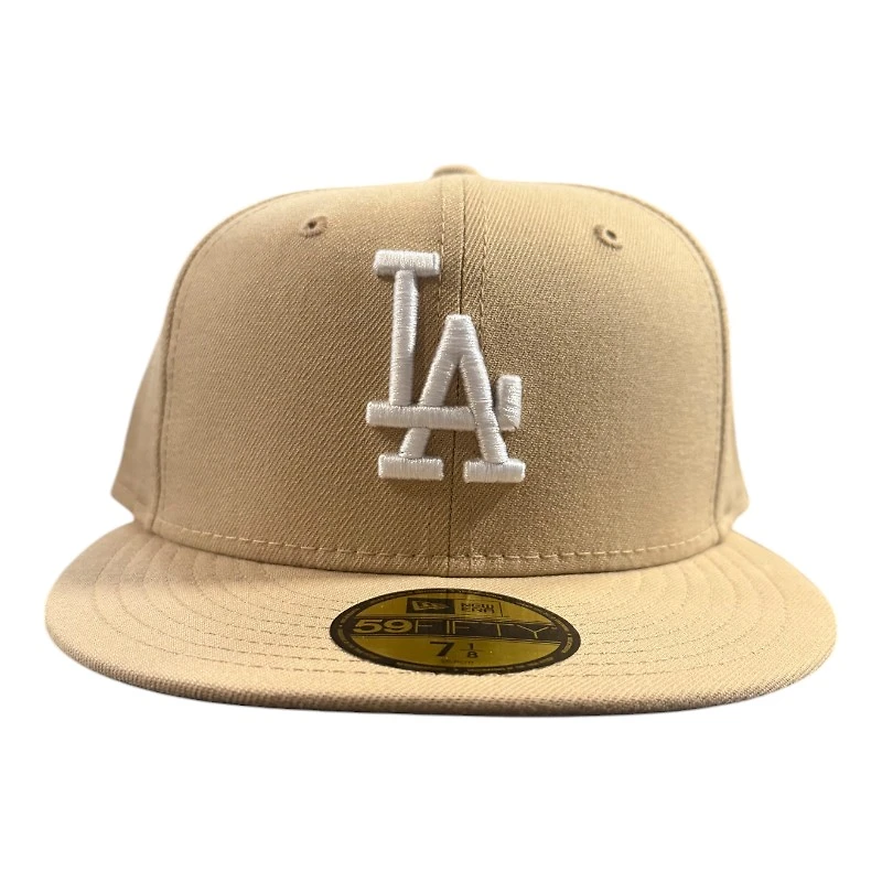 Los Angeles Dodgers White on Camel Gray UV New Era 59FIFTY Fitted Hat
