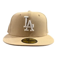 Los Angeles Dodgers White on Camel Gray UV New Era 59FIFTY Fitted Hat