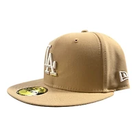 Los Angeles Dodgers White on Camel Gray UV New Era 59FIFTY Fitted Hat