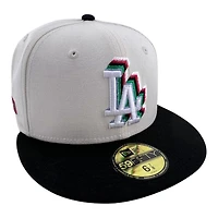 Los Angeles Dodgers Chrome and Black "The Moca" Side Batty Grey UV New Era 59FIFTY Fitted Hat