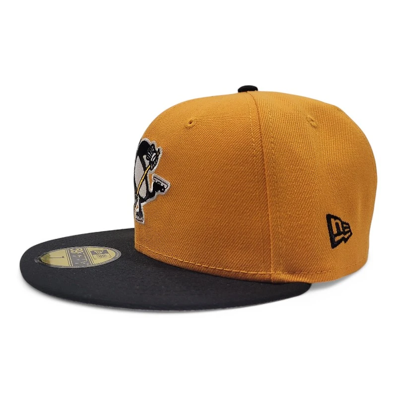 Pittsburgh Penguins Gold and Black 2009 Stanley Cup Patch Gray UV New Era 59FIFTY Fitted Hat