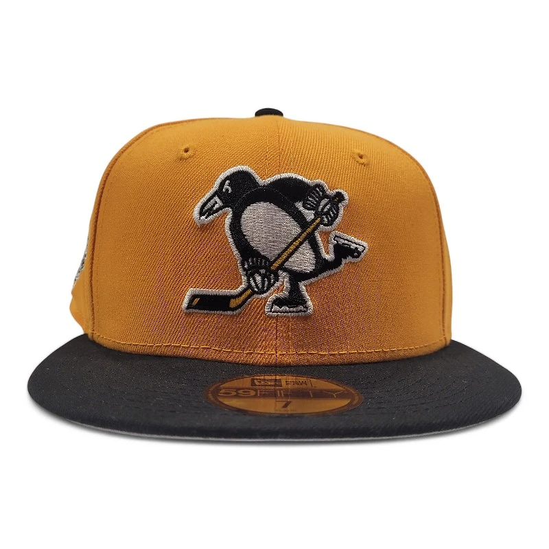 Pittsburgh Penguins Gold and Black 2009 Stanley Cup Patch Gray UV New Era 59FIFTY Fitted Hat