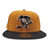 Pittsburgh Penguins Gold and Black 2009 Stanley Cup Patch Gray UV New Era 59FIFTY Fitted Hat