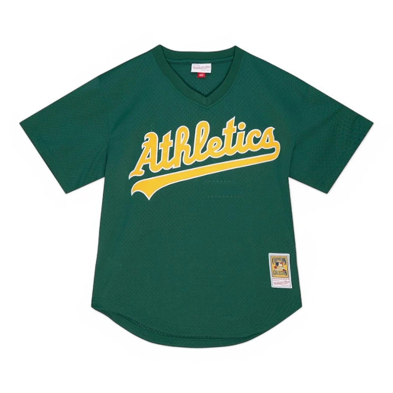 Oakland Athletics Ricky Henderson Mitchell & Ness Kelly Green Cooperstown Collection Pullover Jersey