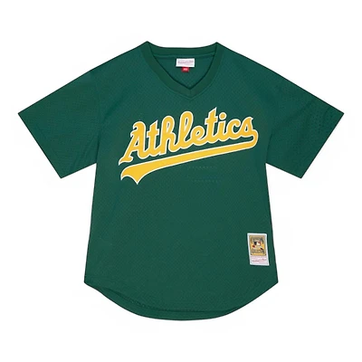 Oakland Athletics Ricky Henderson Mitchell & Ness Kelly Green Cooperstown Collection Pullover Jersey