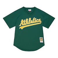 Oakland Athletics Ricky Henderson Mitchell & Ness Kelly Green Cooperstown Collection Pullover Jersey