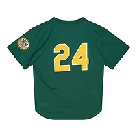 Oakland Athletics Ricky Henderson Mitchell & Ness Kelly Green Cooperstown Collection Pullover Jersey