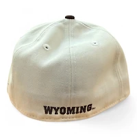 Wyoming Cowboys Chrome and Brown Logo Patch NCAA New Era 59FIFTY Fitted Hat