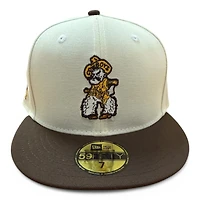 Wyoming Cowboys Chrome and Brown Logo Patch NCAA New Era 59FIFTY Fitted Hat