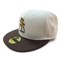 Wyoming Cowboys Chrome and Brown Logo Patch NCAA New Era 59FIFTY Fitted Hat