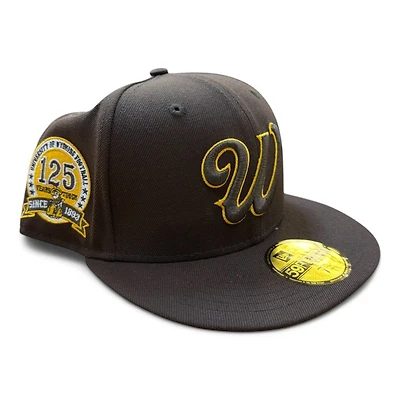 Wyoming Cowboys Brown and Yellow 125 Years Patch NCAA New Era 59FIFTY Fitted Hat