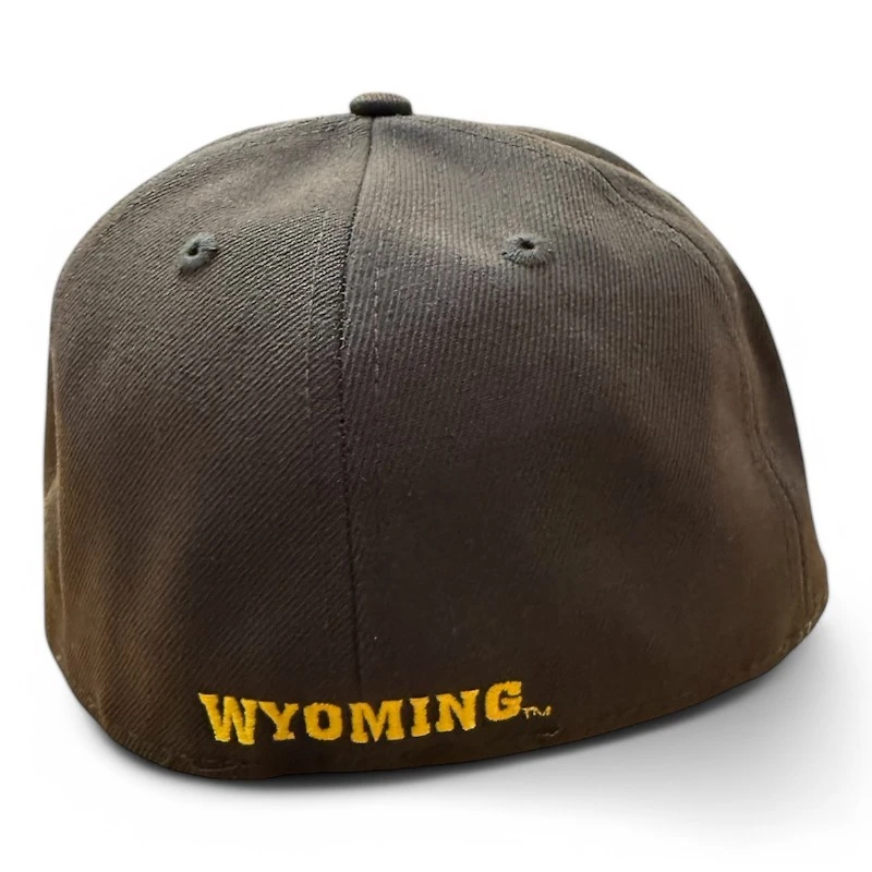Wyoming Cowboys Brown and Yellow 125 Years Patch NCAA New Era 59FIFTY Fitted Hat