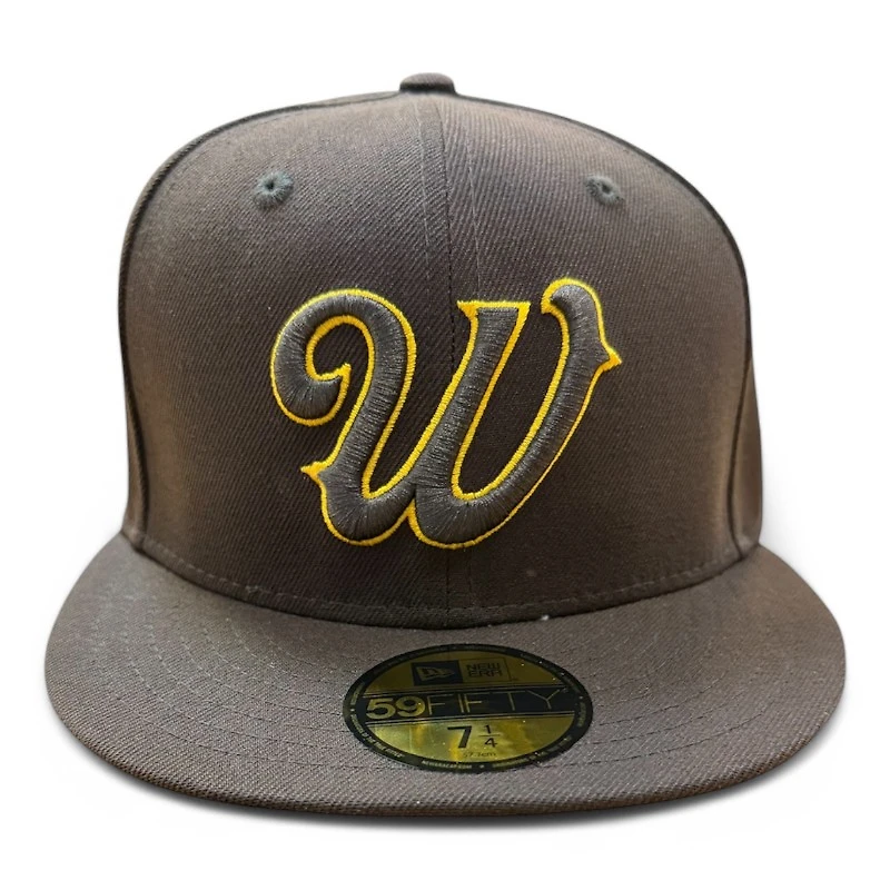 Wyoming Cowboys Brown and Yellow 125 Years Patch NCAA New Era 59FIFTY Fitted Hat