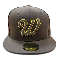 Wyoming Cowboys Brown and Yellow 125 Years Patch NCAA New Era 59FIFTY Fitted Hat